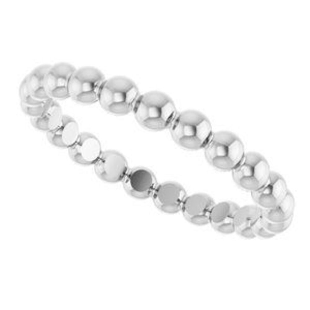 Sterling Silver Beaded Stackable Ring - image 5